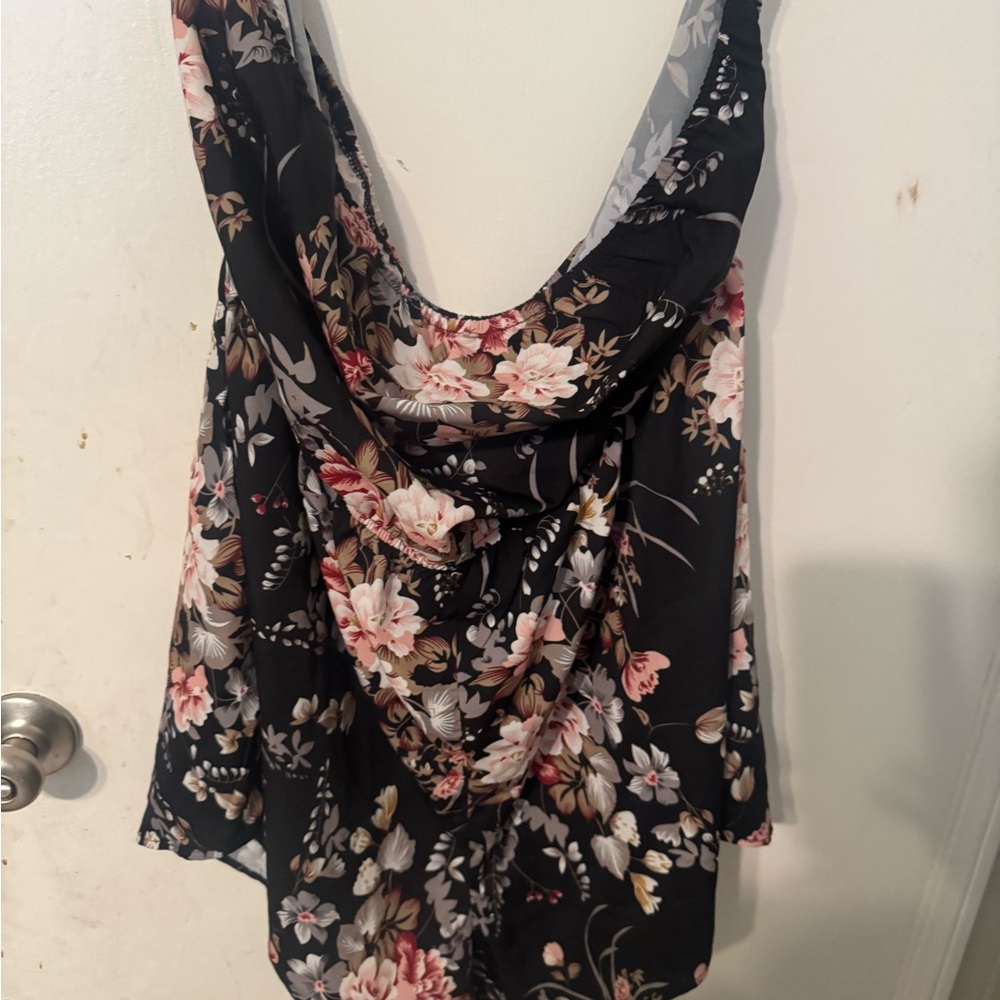 SHEIN Black Floral Jumpsuit